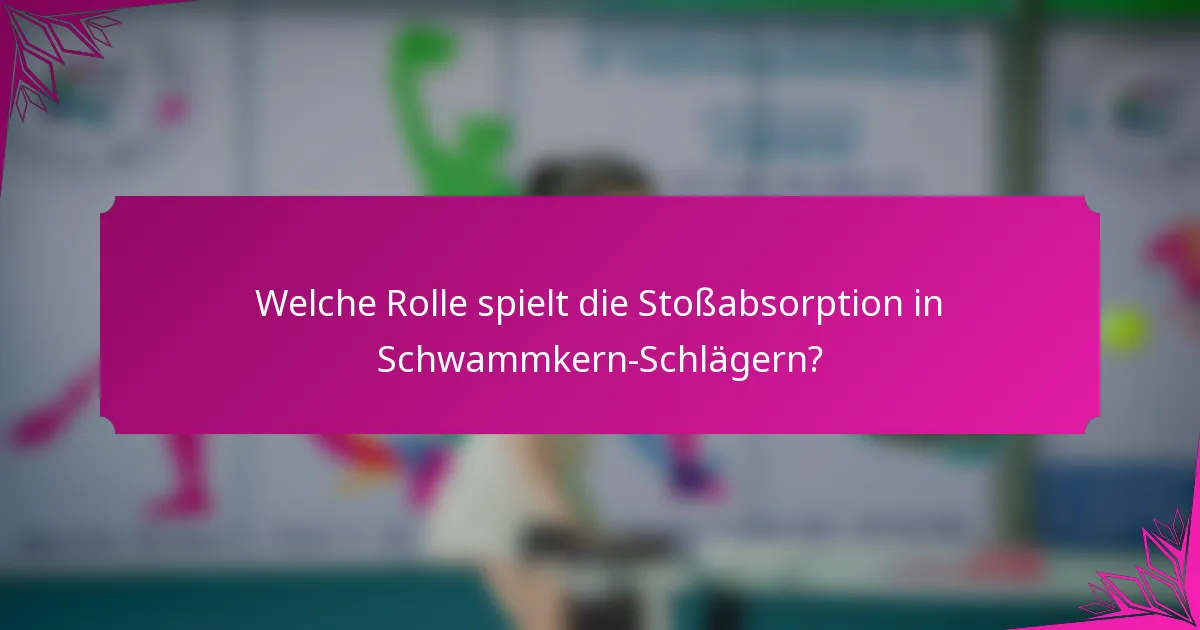 Welche Rolle spielt die Stoßabsorption in Schwammkern-Schlägern?